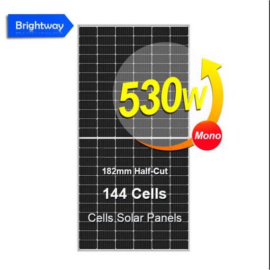 Mono 182mm Células de meio corte painéis solares-144 células 530W