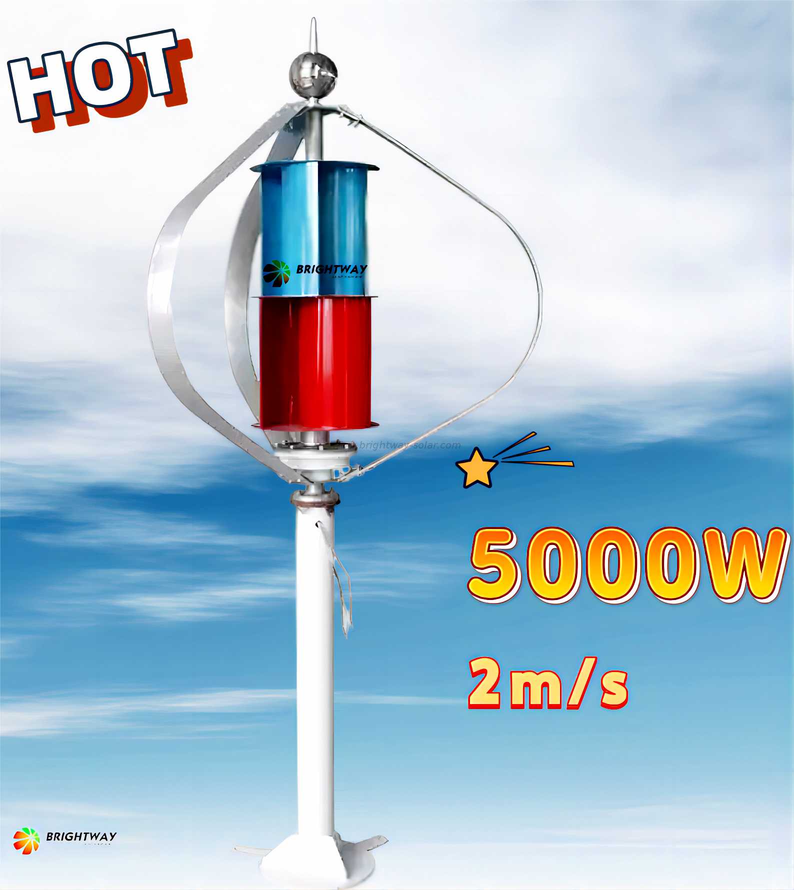  Brightway 5000W Maglev Turbine Wind Power Generator