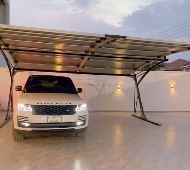 Brightway Solar Double Water impermeável Carport com carregamento solar Sistema de estacionamento ecológico