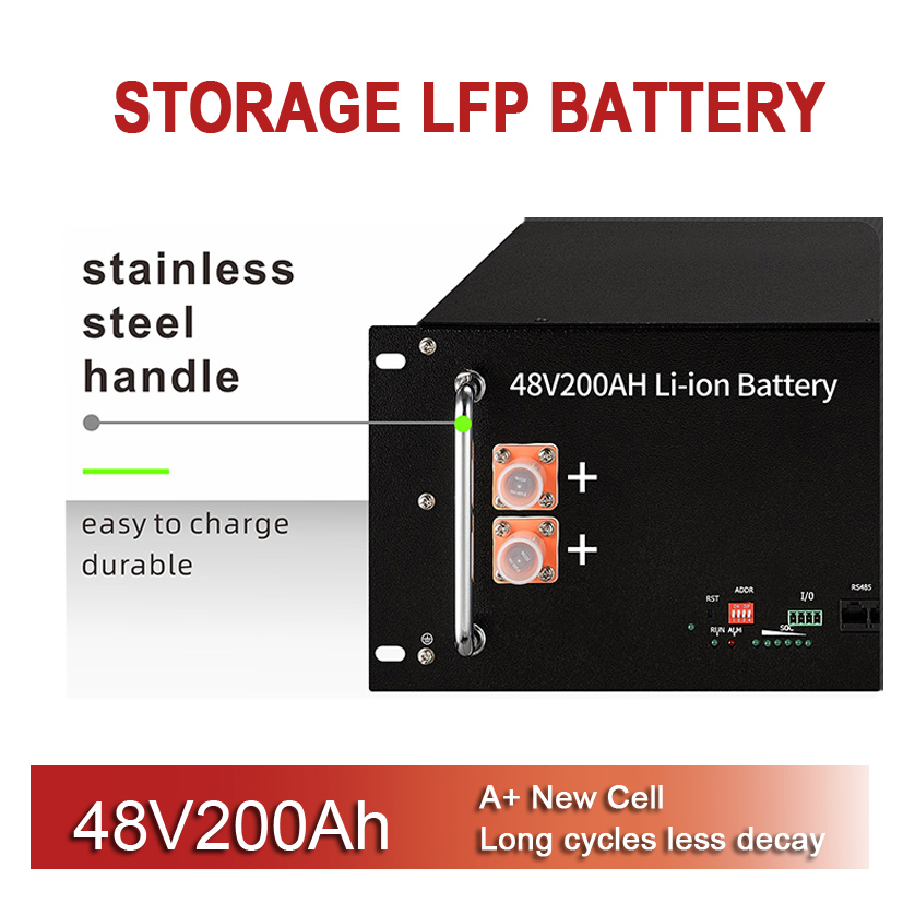 Bateria de lítio 48V200AH 51,2V 200AH Battery Pack Pack System de armazenamento de íons de lítio
