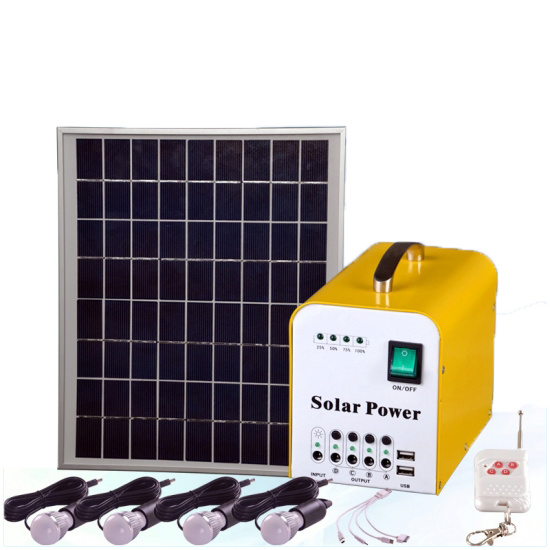 Mini sistema de energia solar com luz LED 3W para casa