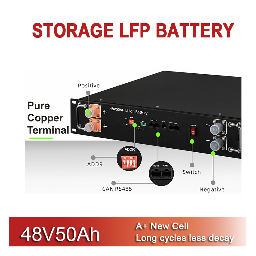 Bateria de lítio 48V50AH 51.2V 50AH Sistema de armazenamento de energia de íons de lítio
